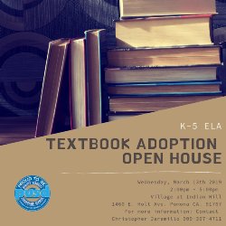 Textbook Adoption Open House Flyer